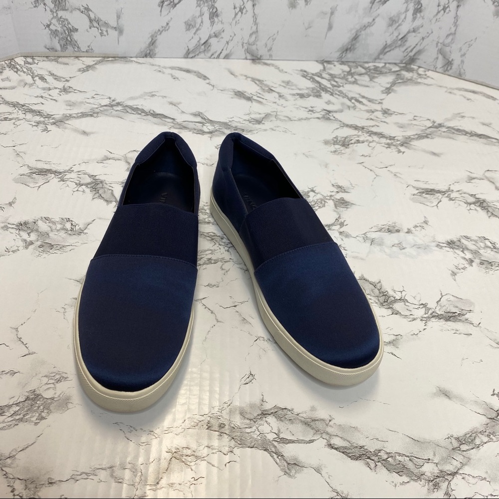 Vince. Blue Corbin Satin Slip-On Sneaker